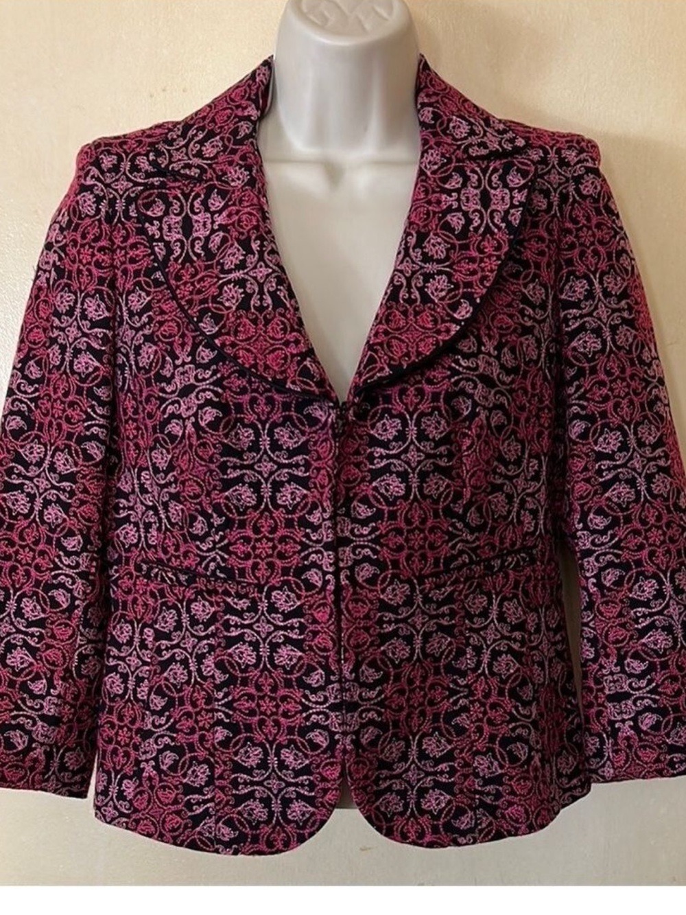 Talbots Elegant Pink and Black Cotton Women's Jacket size 2